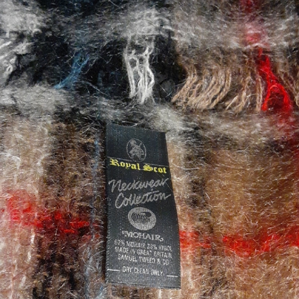 Royal Scot Mohair Scarf with Multicolor Design